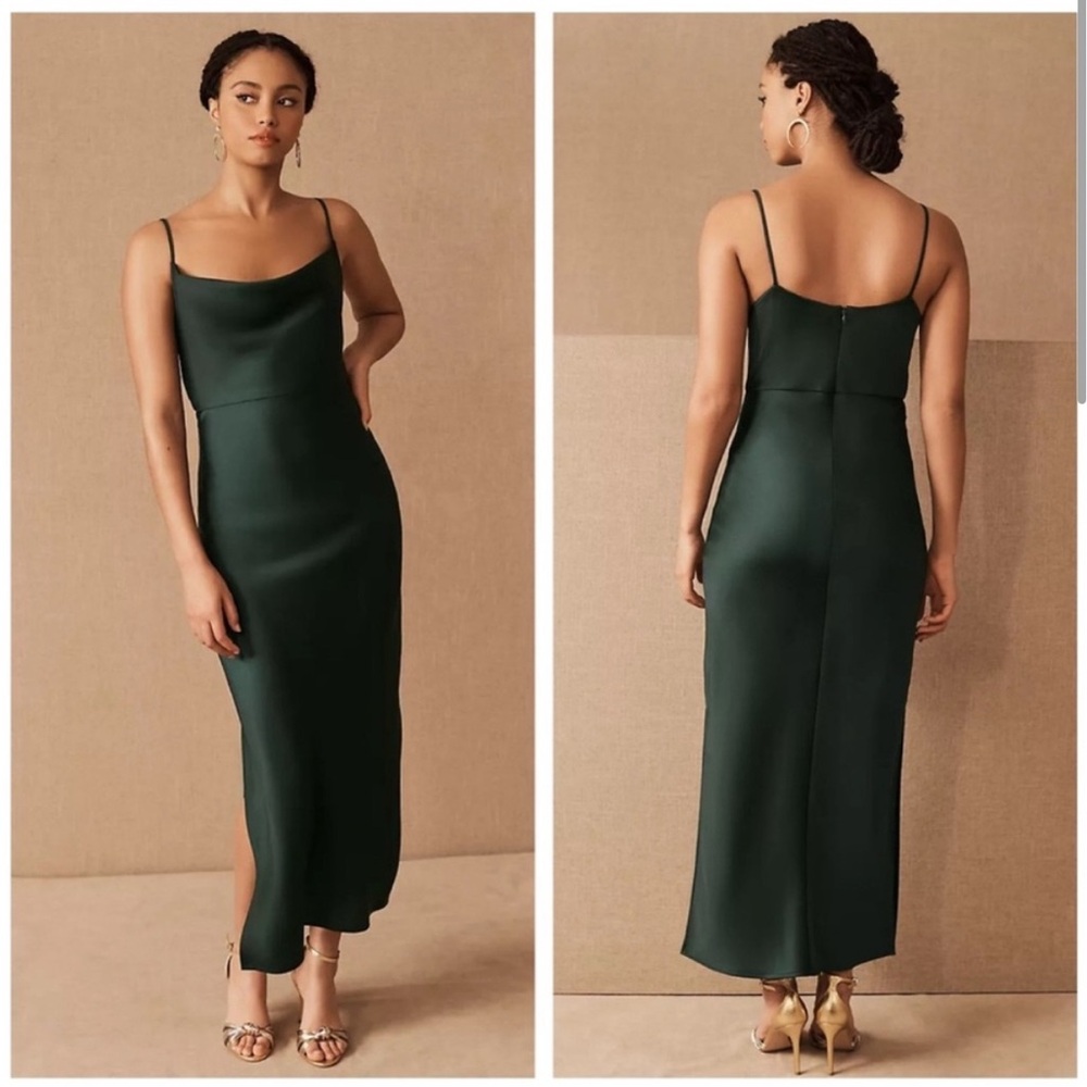 BHLDN Forest Green Midi Dress